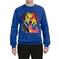 thumbnail image 3 of Smiling Dog | Colorful Neon Golden Retreiver | Dean Russo Art Animal Lover Unisex Crewneck Sweatshirt, Royal, Large, 3 of 6