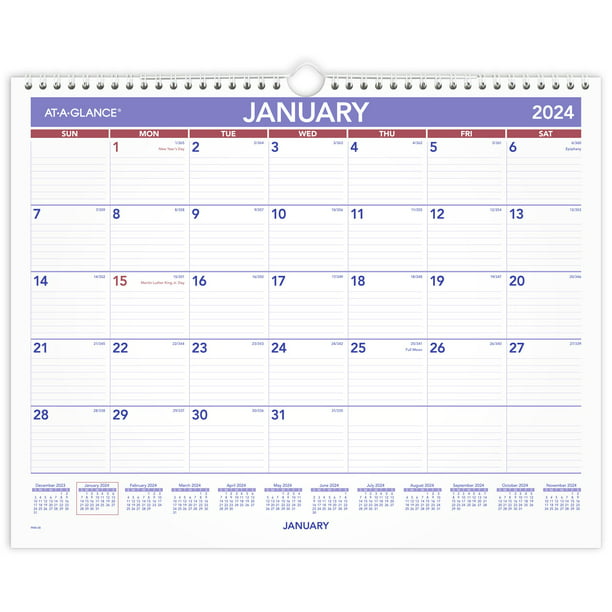 ATAGLANCE 2024 Monthly Wall Calendar Medium 15 x 12 Monthly Wall
