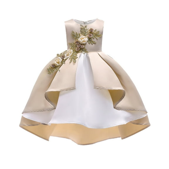 Coerni Girl's Pageant Parties Dress | Toddler Girls Sleeveless Princess Birthday Wedding Prom Gown Formal Dresses for Girls