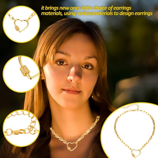 Collar para mujer, joyería para mujer, joyería para mujer y personalidad de invierno, colgante de corazón de diamante, collar de cadena gruesa, collar de metal.