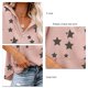 thumbnail image 5 of Mujer Impreso Cordón Jersey Caída Hombro Manga Larga Bolsillo Cremallera Casual Sudaderas Rosa XXL, 5 of 6