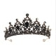thumbnail image 3 of Corona de Reina y Tiara Corona de Princesa para Mujeres y niñas Diademas de Cristal para Novia, Princesa para Bodas y Fiestas Negro, 3 of 7
