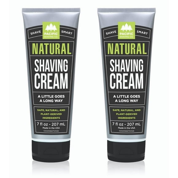 Pacific Shaving Company Natural Shaving Cream - Shea Butter + Vitamin E Shave Cream for Hydrated Sensitive Skin - Clean Formula for a Smooth, Anti-Redness + Irritation-F