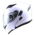 thumbnail image 2 of 1Storm Adult Motorcycle Modular Flip up Street Bike Full Face Dual Visor Helmet HB-B89CLS Glossy White, 2 of 5