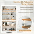 thumbnail image 4 of Patiojoy Armoire de Salle de Bain pour Plancher Armoire de Rangement avec 2 Portes en Verre Tablettes Réglables à 3 Niveaux Conception Anti-Basculement, 4 of 7