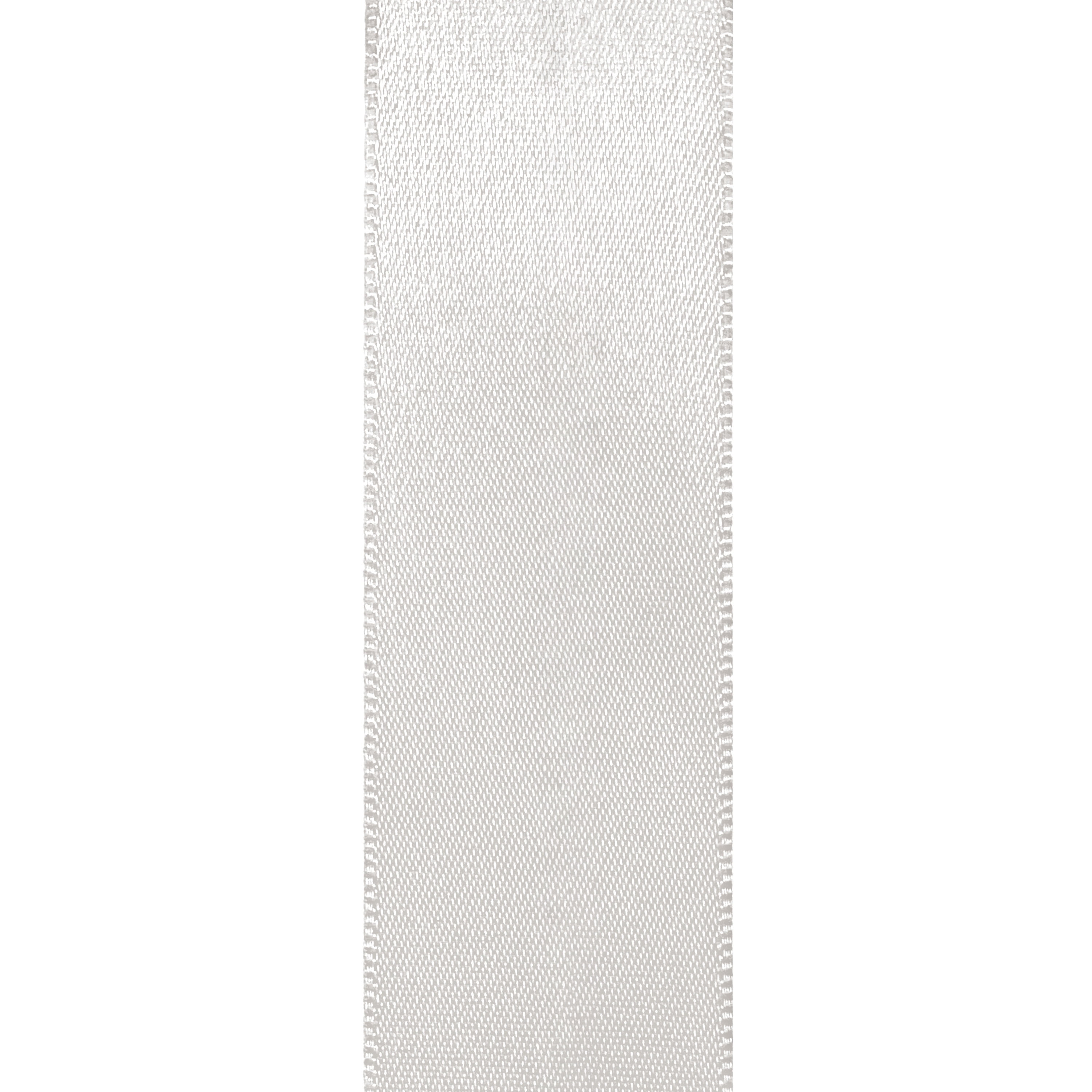 Double Face Swiss Satin Ribbon, White, 1 1/2 Inch, 27-YDS, Woven Edge