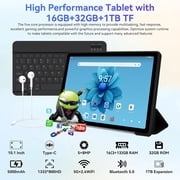 AEEZO 10.1 Inch Tablet Set with Keyboard and Mouse, 16GB RAM 32GB ROM 1TB Expand, 5G WiFi Octa-Core, Black