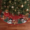 thumbnail image 5 of Gingerbread Man Snowman Christmas Tree Skirt 36 Inch, Winter Holiday Tree Mat Ornament Decoration, 5 of 6