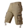 thumbnail image 2 of Stamzod Men's Cargo Shorts Summer Outdoor Hiking Work Shorts Elastic Waist Casual Cotton Shorts with Pockets Khaki 32, 2 of 9