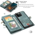 thumbnail image 5 of For iPhone 13 Pro Max 6.7 Leather Detachable Wallet Zipper Case with 11 Card Slots Holder Magnetic case for iPhone 13 Pro Max Flip Wallet Handle Wrist Strap Shockproof Pocket Handbag, 5 of 6