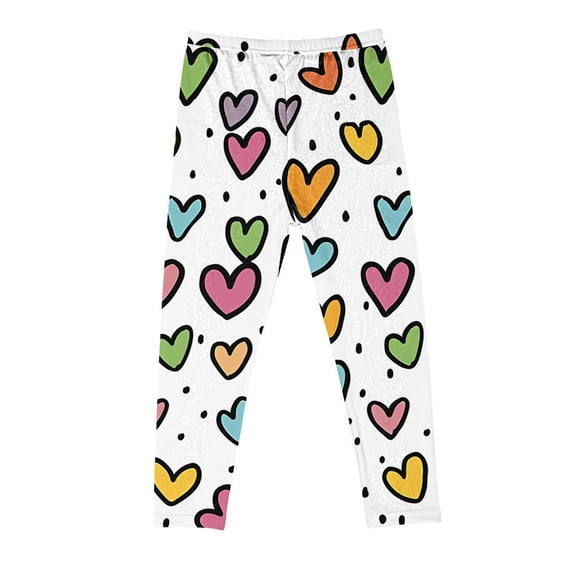 Utoimkio Girls Printed Stretch Leggings Soft Comfortable Ankle Length Pants Leggings for Kid Little Girls 3-8 Years