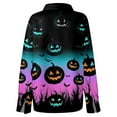 thumbnail image 4 of Women's Halloween Pumpkin Print Button Down Shirt, Long Sleeve Casual Blouse, Festive Holiday Tops for Party and Daily Wear, 4 of 5