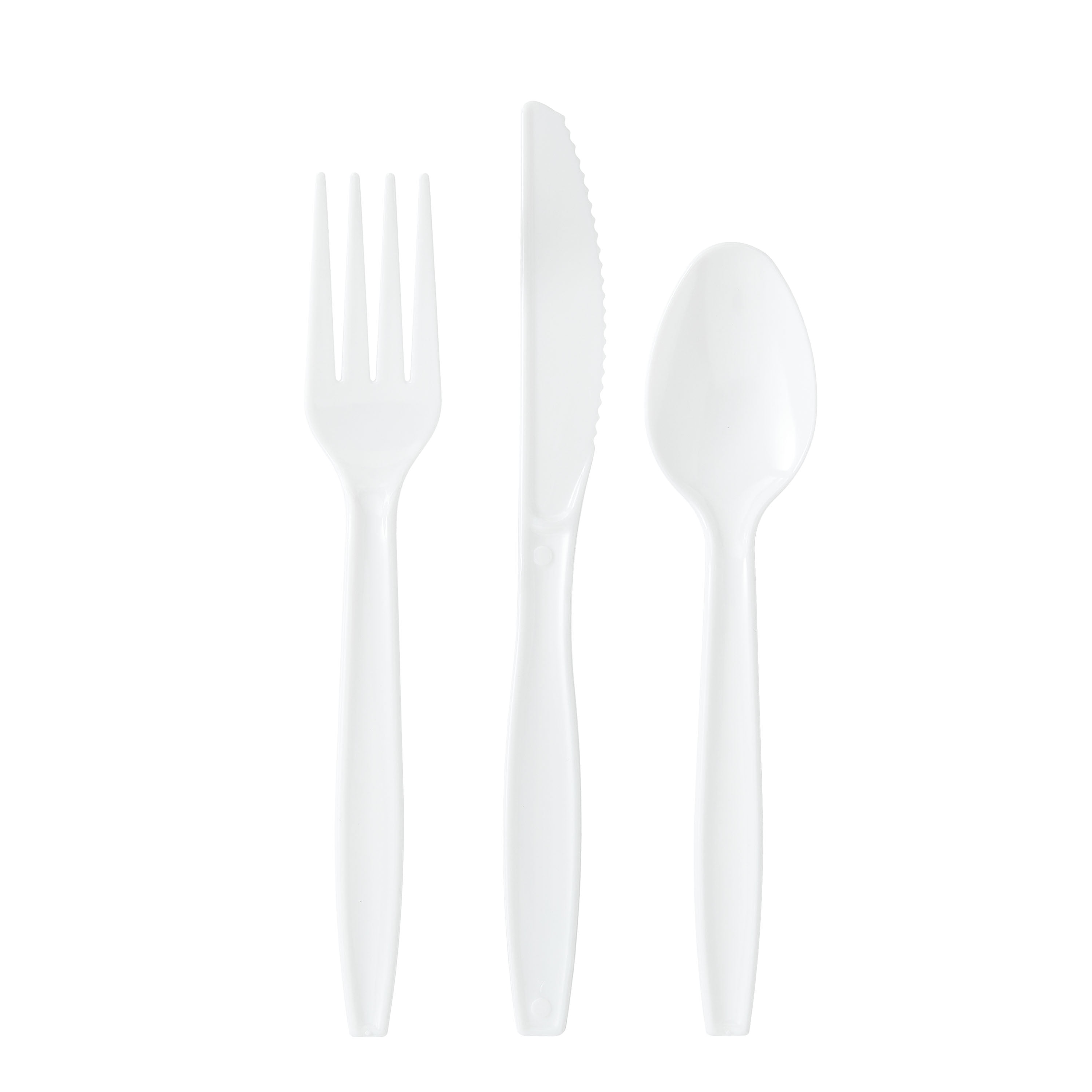Great Value Everyday Assorted White Plastic Cutlery, 360 Count