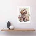 thumbnail image 2 of Cockapoo Dog with Spring Wildflowers Soft Watercolour Illustration Art Print Framed Poster Wall Decor 12x16 inch, 2 of 5
