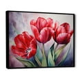 thumbnail image 2 of Designart "Peaceful Tulip Elegance" Tulips Floater Framed Wall Art Living Room, 2 of 5