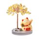 thumbnail image 1 of Gato saludando con base de árbol, alimentado con energía solar, hecho a mano con piedra de cristal, adorno de escritorio Feng Shui para el hogar, 1 of 6