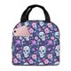 thumbnail image 1 of Easygdp Skull Purple Flower Bolsa Térmica Premium - Tela Oxford Impermeable, Gran Capacidad, Bolsillo Frontal, Unisex para Trabajo, Escuela, Actividades al Aire Libre y Picnics, 1 of 8
