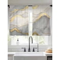 thumbnail image 2 of Marble Grey Sheer Curtains 45 Inch Length 2 Panels Set for Living Room/Bedroom, Modern Gold Luxury Neutral Texture Semi Curtain Sheers Drapes Rod Pocket Curtains Window Treatment Set 52''x45''x2, 2 of 7
