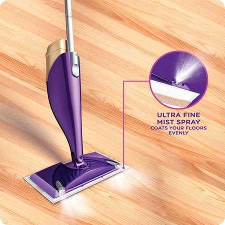 Swiffer Floor Spray Mop Starter WetJet Wood Kit (1 Power Mop, 5 Pads, 1 Bottle Cleaner, 4