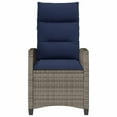 thumbnail image 3 of vidaXL Reclining Garden Chair with Side Table Grey Poly Rattan, 3 of 5