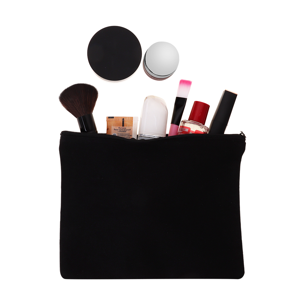 Aspire 12-Pack Black Cosmetics Bag, 9 x 6-3/4 Inches Canvas Travel Toiletry Bag