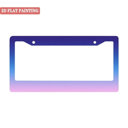 1Pack License Plate Frames with Purple & Pink Gradient Pattern Design Includes Screws & Caps Full Accessories Included Size 6. 3x12. 2inch(16x31cm)