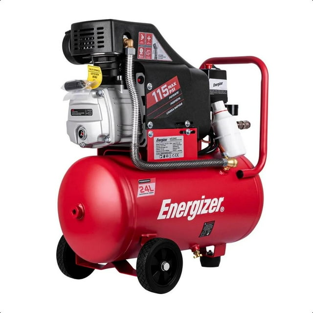 Compresor De Aire Lubricado Horizontal 24l 2hp 110v 115psi Rojo 60hz Monofásica