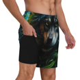 thumbnail image 2 of Zufioo Realistic Style Colorful Wolf A Mens Swimsuit Trunks with Compression Liner,Quick Dry Sports suit,Beach Board Shorts with Pockets,Bathing Suits-3X-Large, 2 of 6