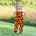 thumbnail image 3 of Odeerbi 1-6 Years Toddler Girls Summer Jumpsuit Sunflower Camisole Romper Casual Breathable Comfortable Overalls Strap Bib Overall Pants Playsuit, 3 of 5