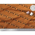 thumbnail image 3 of Soimoi Orange Heavy Satin Fabric Tendril & Abstract Printed Fabric 1 Yard 54 Inch Wide, 3 of 3