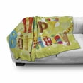 thumbnail image 3 of Birthday Soft Flannel Fleece Throw Blanket, Happy Celebration in Shapes Funny Ice Cream Candies and Balloons, Cozy Plush for Indoor and Outdoor Use, 50" x 60", Multicolor, by Ambesonne, 3 of 6