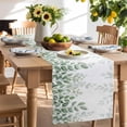 thumbnail image 3 of Table Runner 108 Inches Long, Sage Green Eucalyptus Leaves Linen Table Runners Dresser Scarf Runner for Bedroom Kitchen Home Party Dining Tables Decor Summer Country Botanical, 3 of 8