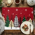 thumbnail image 4 of Red Merry Christmas Placemats Set of 4, Green Christmas Tree Table Mats Washable Heat-Resistant Non-Slip Place Mats for Kitchen Dinner Table Indoor Outdoor Decor,13x19 Inch White Snow Forest Winter, 4 of 9