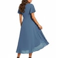 thumbnail image 4 of Dxzfnsa Women Casual Summer Floral Maxi Sundress V Neck Bow Tie Flowy Boho Beach Long Dress 2026 S-2XL, 4 of 6