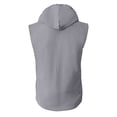thumbnail image 6 of Men's Sleeveless Hooded Cotton Linen Shirt, Button Down Casual Beach Vest, Lightweight Breathable Summer Vacation Top Gray, 6 of 9