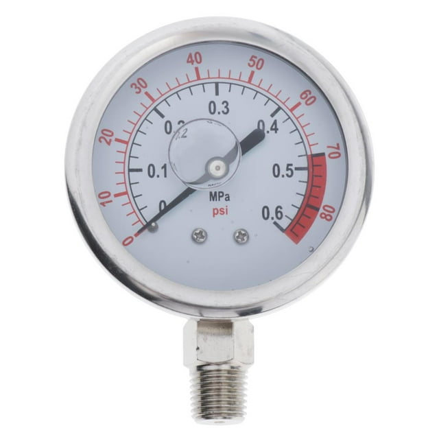 Stainless Steel Air Pressure Pneumatic Hydraulic 0.6-3Mpa Thread 1/4G 0.6MPa