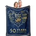 thumbnail image 1 of LHSHID Gifts for 50th Anniversary Blanket 50th Golden Wedding Anniversary Couple Gifts for Dad Mom Grandparents 50 Years of Marriage Throw Blankets Gift for Husband Wife 30"x40", 1 of 8