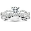 Pompeii 1ct Pave Natural Diamond Engagement Infinity Wedding Ring Set 14K White Gold