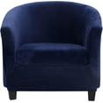 thumbnail image 1 of Housse de Fauteuil Club Ensemble de Pièces Housses de Fauteuil Tub avec Housse de Coussin Housses de Fauteuil en Velours Extensible Housses de Fauteuil Tonneau Rond Doux pour Salon Bar Comptoir Club (Velours), 1 of 8
