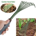 thumbnail image 3 of 9 Teeth Hand Rake Garden Rake 15.5 Inch Grass Rake with Ergonomic Grip Cleaning Pet Excrement Rake Gardening Tools for Home Lawns, 3 of 9