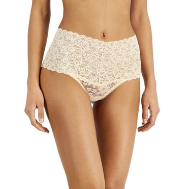 Inc International Concepts Women’s High Waist Lace Thong, Beige, XXL