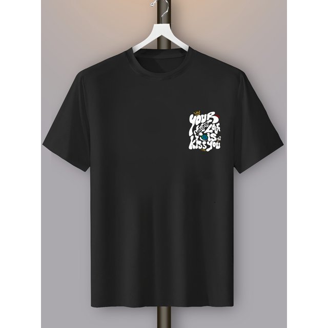 Men'S Cartoon Letter Fun Graphic Print T-Shirt top, Men's Comfy T-shirt, Crew Neck, Short Sleeves, Graphic Tee Men's Summer Outdoor Clothes, Men's Clothing, Tops For Men, Casual Sporty Tee