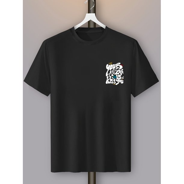Men'S Cartoon Letter Fun Graphic Print T-Shirt top, Men's Comfy T-shirt, Crew Neck, Short Sleeves, Graphic Tee Men's Summer Outdoor Clothes, Men's Clothing, Tops For Men, Casual Sporty Tee