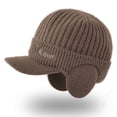thumbnail image 3 of HJYCHN Winter Hats for Women Men's Knit Hat with Ear Covers Thickened Thermal Cap for Cold Weather Outdoor Activities Baseball Hat Khaki One Size, 3 of 3