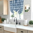 thumbnail image 5 of Blue Plaid Balloon Curtains for Bedroom/Front Door/Bathroom, Modern Simple Watercolor Buffalo Lattice Tie Up Curtains 63 Inch Length Light Filtering Kitchen Curtains Shades for Windows 46"x63", 5 of 8