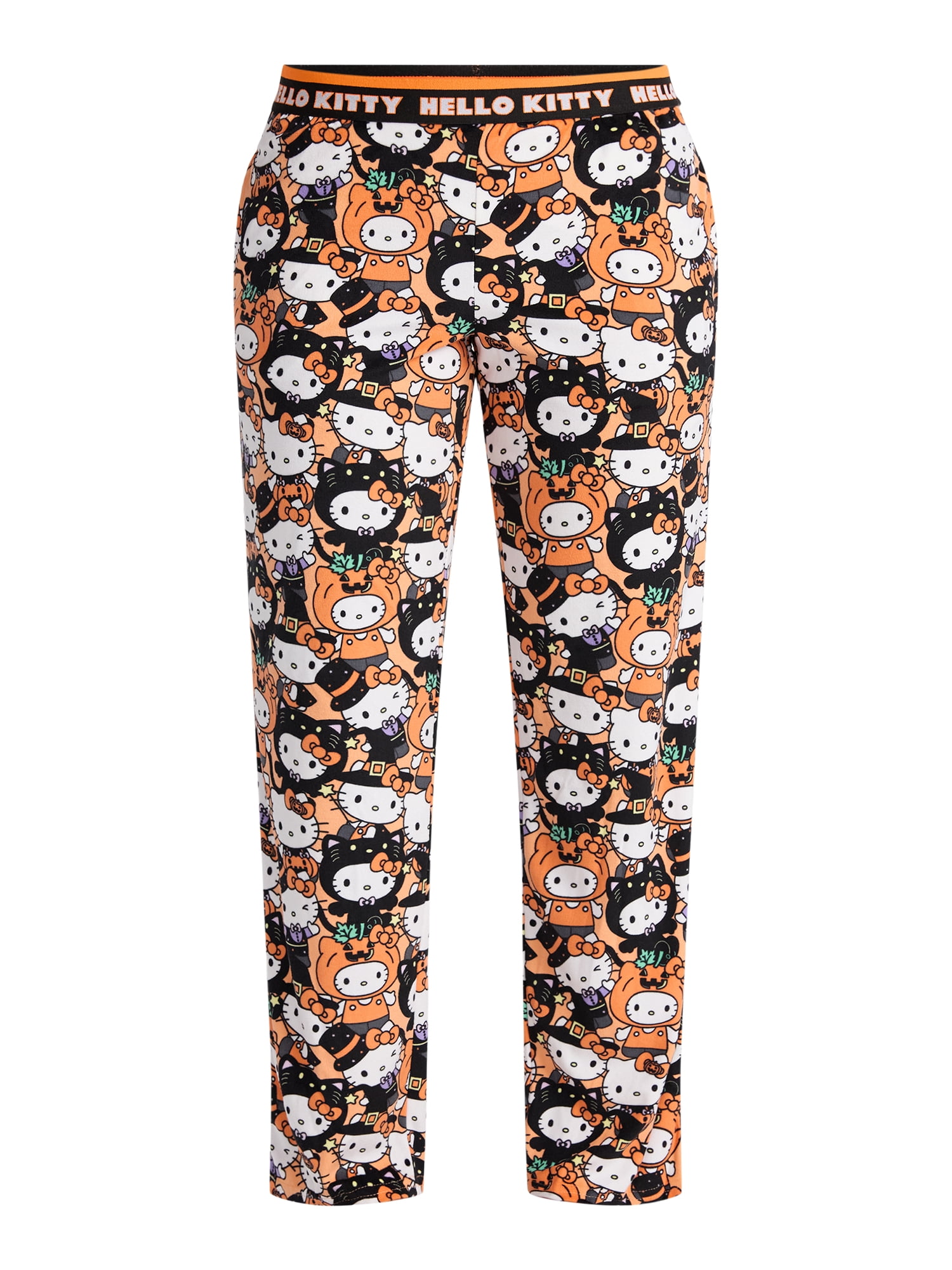 Hello Kitty Women's and Women's Plus Halloween Velour Sleep Pants, Sizes XS-3X