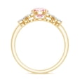 thumbnail image 3 of Rosec Jewels IGI Certified Lab Grown Pink Diamond Flower Engagement Ring (1 Ct, Fancy Pink Color- VS1 Clarity) - Womens Pink White Diamond Ring, 10K Yellow Gold, US 11.00, 3 of 9