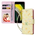 thumbnail image 1 of Compatible avec iPhone 8/7 Étui Rétro Fleur Dorée Cuir PU Portefeuille Blocage RFID, 1 of 5