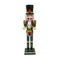 thumbnail image 3 of Kokiya Christmas Decoration Countertop Mantle Party Handmade Wood Nutcracker Figure Green Clothes, 3 of 9