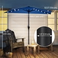 thumbnail image 3 of Outsunny 9ft Half Patio Umbrella Outdoor with Solar LED Lights, Navy Blue, 3 of 10